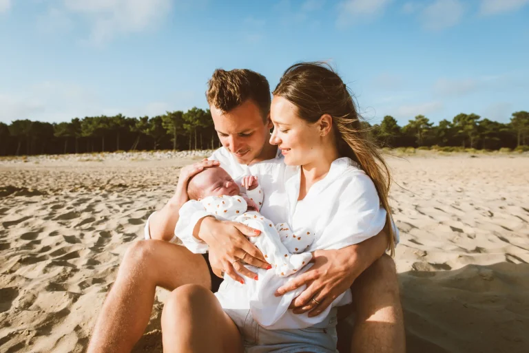 photo famille bebe plage lapalmyre